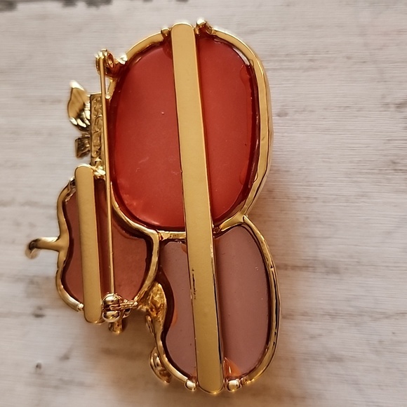 Pumpkin Brooch Dazzled With Simulated Diamonds BRB - Picture 4 of 4